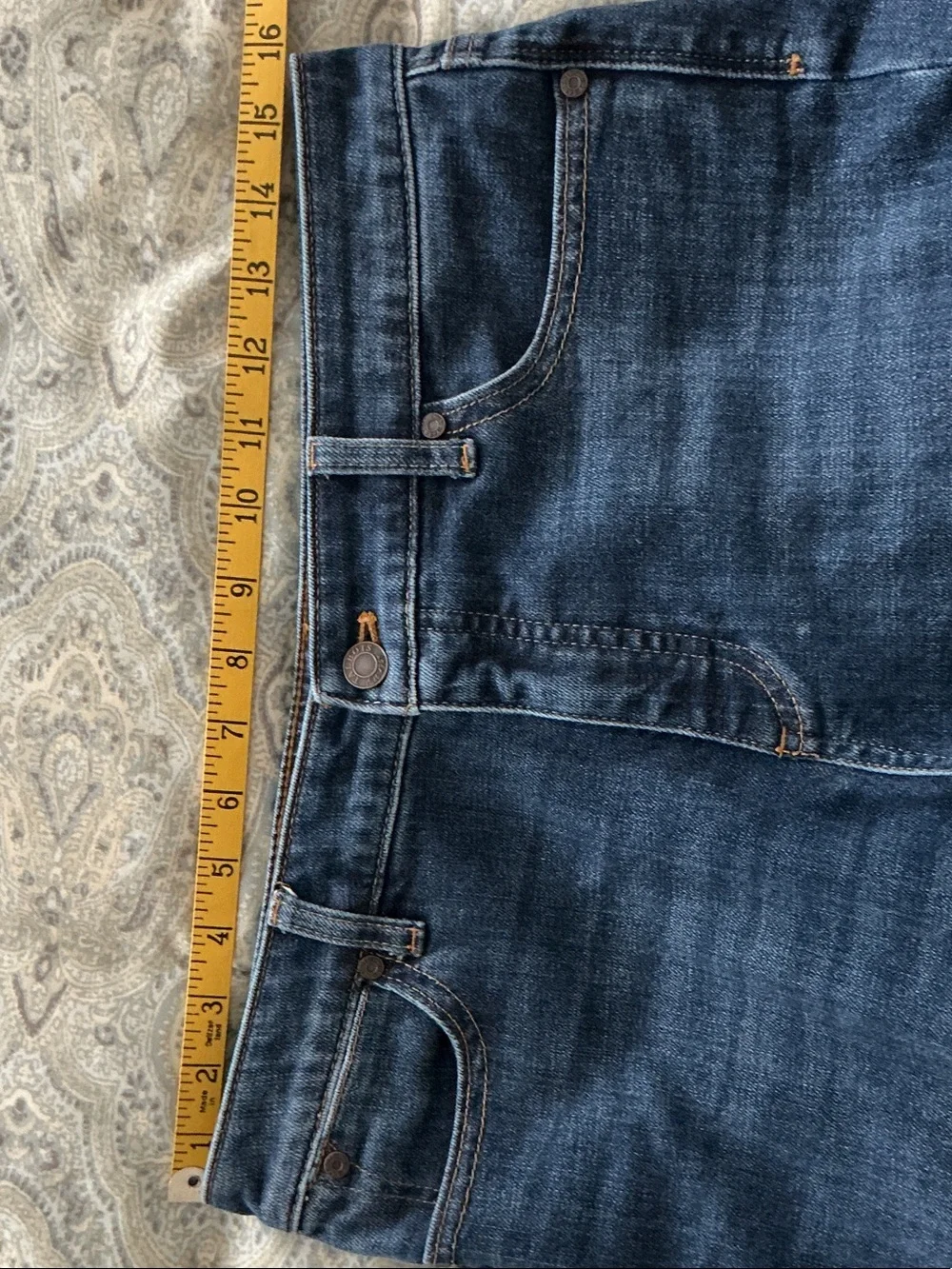 Talbots Dark Blue Cropped Straight-Leg Jeans with Frayed Hem